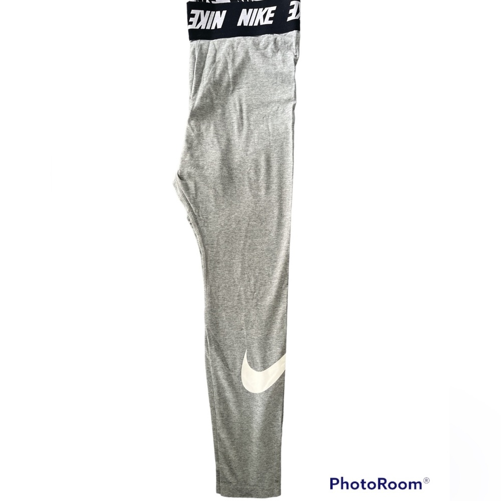 Nike grey leggings with think waist band